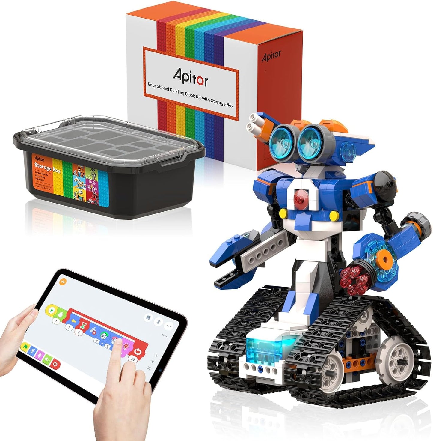 Apitor STEM Robot Toy 6-in-1 Robot Building Kit for Boys Age 8-12, APP Remote Control STEM Coding Toys, Educational Robotics Gifts for Boys Girls Kids Ages 7 8 9 10 11 12 (480 Pieces)