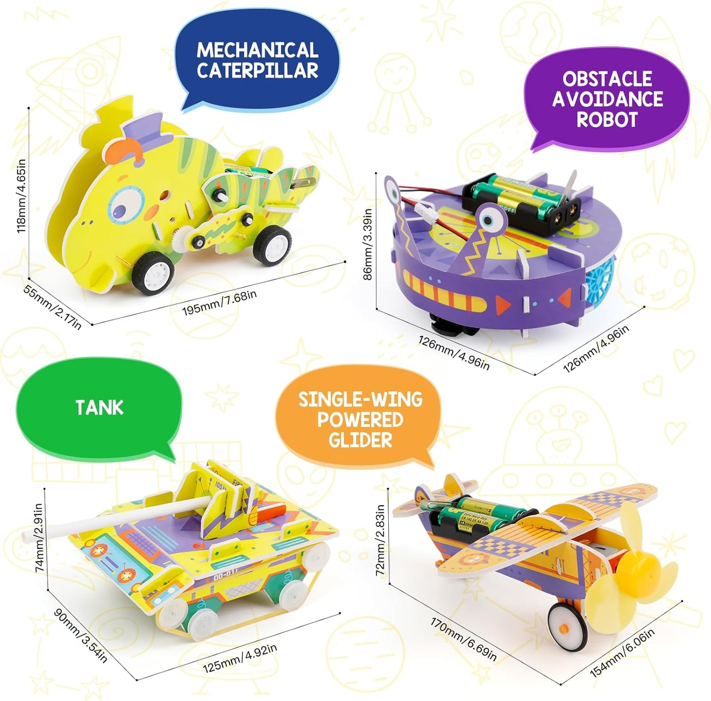 Kasfalci STEM Kits for Kids Age 8-10, STEM Toys for Boys Age 8-12, Science Experiments Robotics Engineering Projects Crafts Robot Building Activities for 6 7 8 9 10 11 12 13 14 Year Old Boys