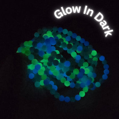 8mm Glass Beads Round Bulk for Bracelet, Glow in Dark Beads, DIY Jewelry Windchime Suncatcher Party Supplies, 300 pcs