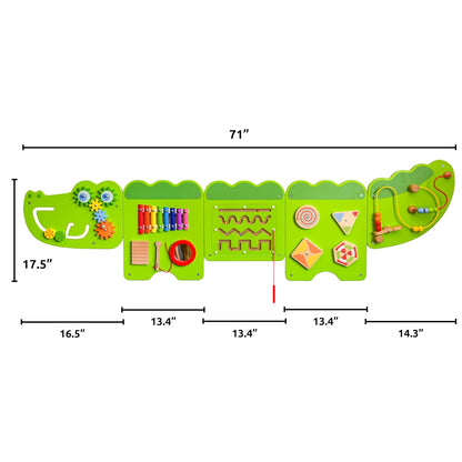 Spark & Wow Crocodile Activity Wall Panels | Light Green | Ages 18m+ | Montessori Sensory Wall Toy | 9 Activities| Busy Board Toys for Toddlers