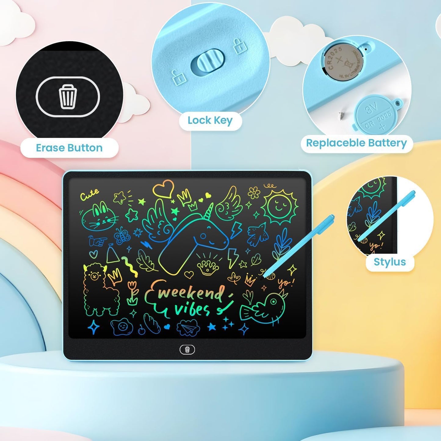 cimetech Toddler Girl Gifts, LCD Writing Tablet 2 Pack, Kids Toys for 3 4 5 6 Year Old Boys, 8.5 Inch Drawing Pad Painting Coloring Books, Travel Essentials Activities, Birthday Gifts Toddler Age 1-3