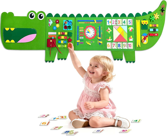 Busy Board Montessori Busy Board, Sensory Wall Activity Board- Toddlers Montessori Toys，Learning & Educational Panel Center for Kids Age 3+，Perfect Gift for Boys & Girls (Birthday, Christmas)