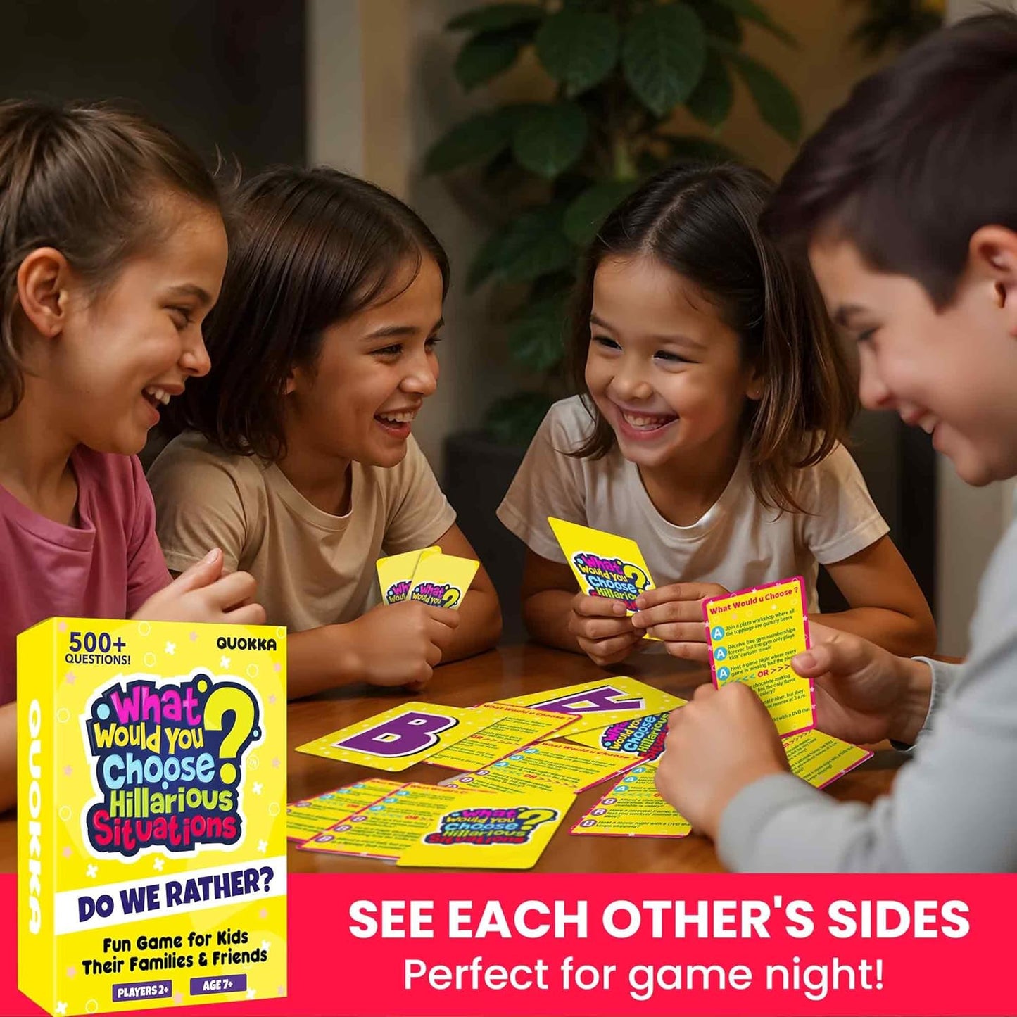 QUOKKA Board Games for Kids 8-12 – Family Games for Kids and Adults – What Would You Choose – 500+ Questions – Original Edition – Fun Card Game for Family Night