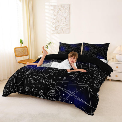 Erosebridal Chemistry Lab Bedding Set Twin Size Chemical Equation Duvet Cover for Boys Girls Chemical Elements Science Theme Comforter Cover Teens Kids Science Students Bedding School Dorm Room Decor