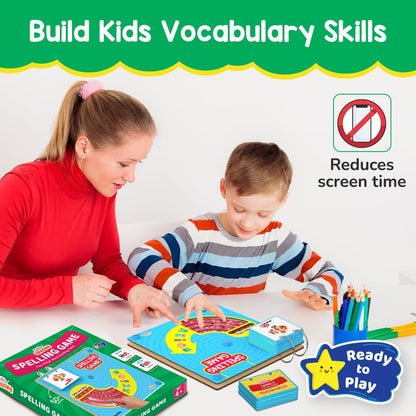 Smartivity Spelling Game Learning Toy for Kids 4-8 Years Old,50+ Picture Cards,Birthday Gift,Educational Word&Vocabulary Building Toy with Rotating Letter Wheels