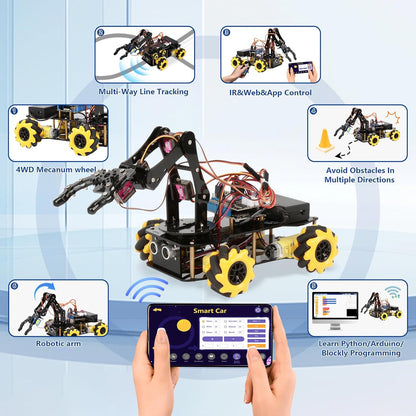 ACEBOTT Smart Robot Tank Car Kit with ESP32 for Arduino Robotics for Kids Ages 8-12 12-16 STEM Science Kits Coding Gifts for 8-16 Year Old Boys Girls Teens Cool Engineering Building Toys Unique Gifts