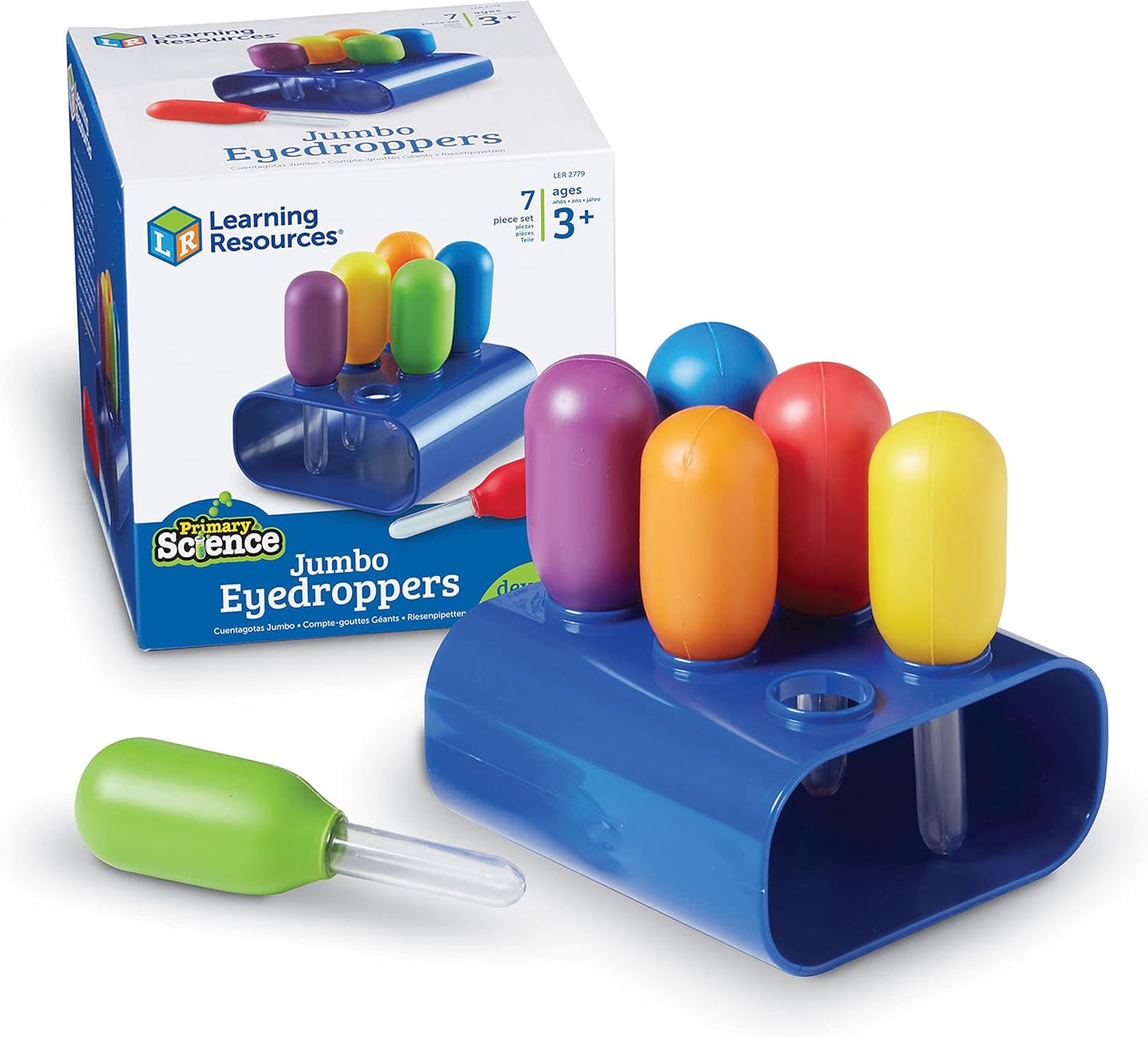 Learning Resources Jumbo Eyedroppers - Science Experiments for Kids, Sensory Water Table Toys, Toddler Tools, Preschool STEM, Fine Motor Skills Toys, Droppers for Kids, Craft Materials, Water Dropper