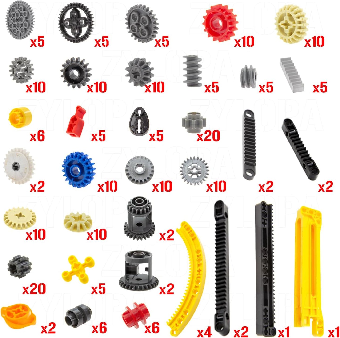 233pcs Technic-Parts-Gear Set Compatible with Technic-Liftarm-Pins-Axles-Connectors Moc Building Blocks Set