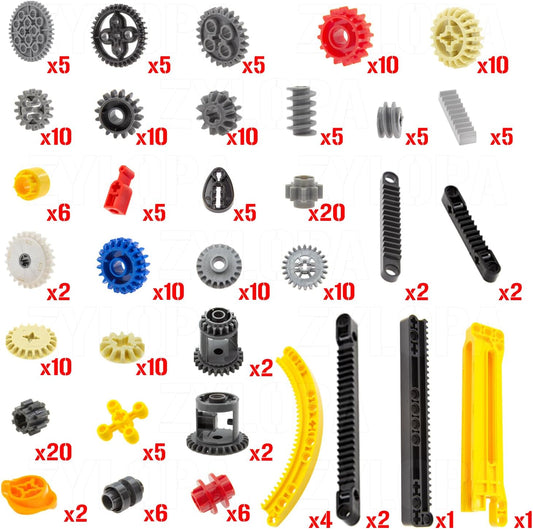 233pcs Technic-Parts-Gear Set Compatible with Technic-Liftarm-Pins-Axles-Connectors Moc Building Blocks Set