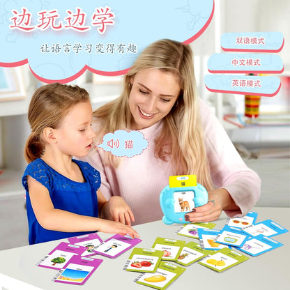 Spanish & English Talking Flash Cards for Toddler, Bilingual Flash Cards Learning Montessori Toys with 224 Sight Words, Speech Therapy Toys for Children Sensory Preschool Education