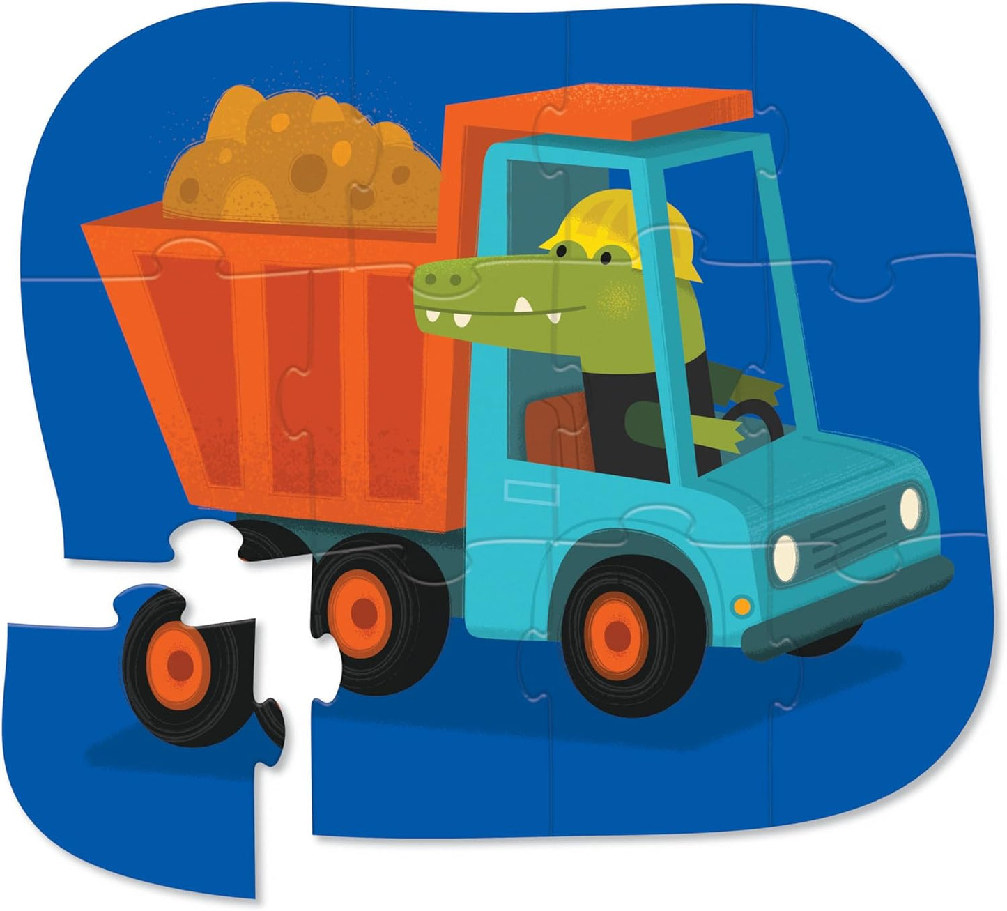 Crocodile Creek 12-Piece Mini Jigsaw Puzzle - Fun Floor Puzzles for Kids Ages 2-4 and Up - Heavy-Duty Shaped Box for Storage - Fire Truck - 12" x 9" Finished