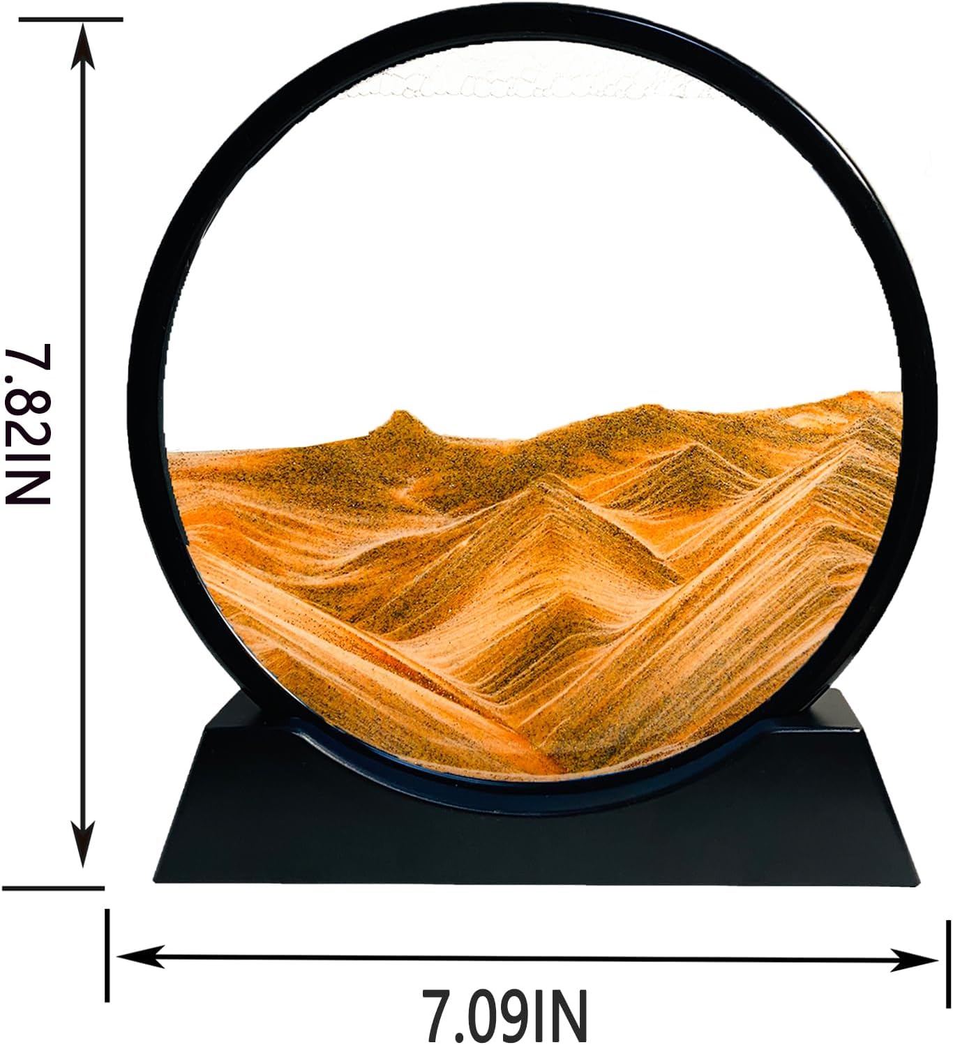 SANDCLE Moving Sand Art Liquid Motion - Moving Sand Art Picture Decor 3D Deep Sea Sandscape, Round Glass Frame Display Flowing Sand Relaxing Toy for Desktop Home Office Work Decoration(Blue, 12")
