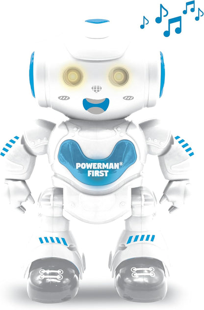 LEXiBOOK, Powerman Neo, My Robot Full of Technology, Remote Control and Gesture Control, Educational Activities in English, Programmable, Music and Dance, Sound and Light Effects, Blue/White, ROB18EN
