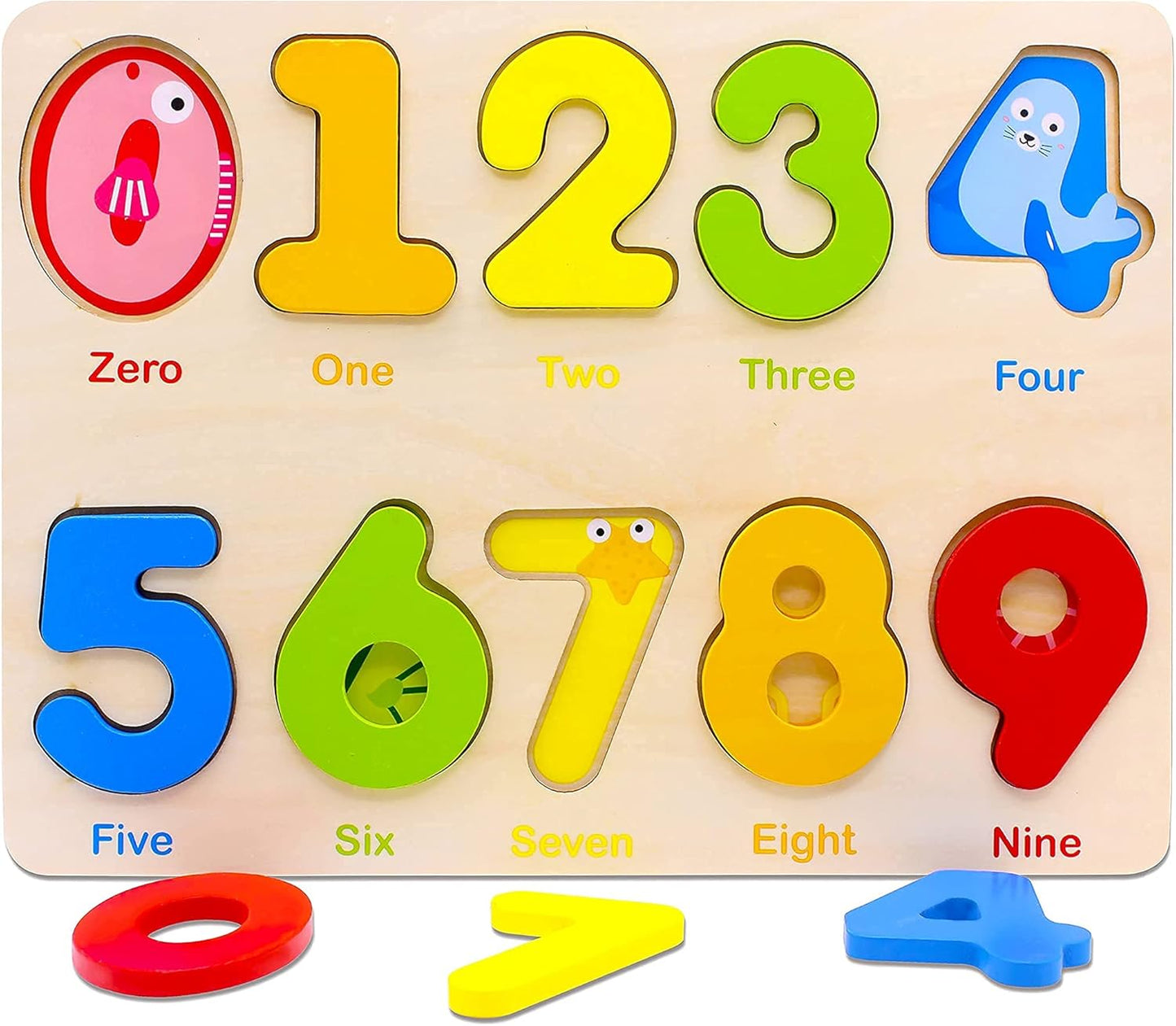 Aile Toddler Wooden Preschool Learning Shape Peg Puzzle Board Toys