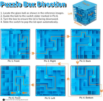 iKeelo 4 Pack Money Maze Puzzle Box - Makes Cash Gift Giving More Fun, STEM Gifts and Brain Teasers for Kids and Teens