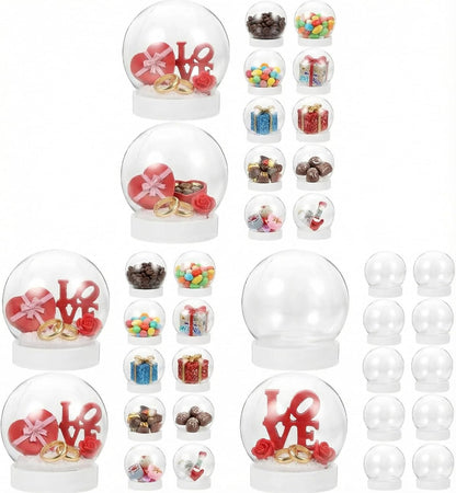 36Pcs DIY Clear Plastic Water Globes Kit, Shatterproof Snow Globes for Bulk Summer Camp Crafts, Kids Pool Party Favors, Beach Souvenirs & Sensory Jars