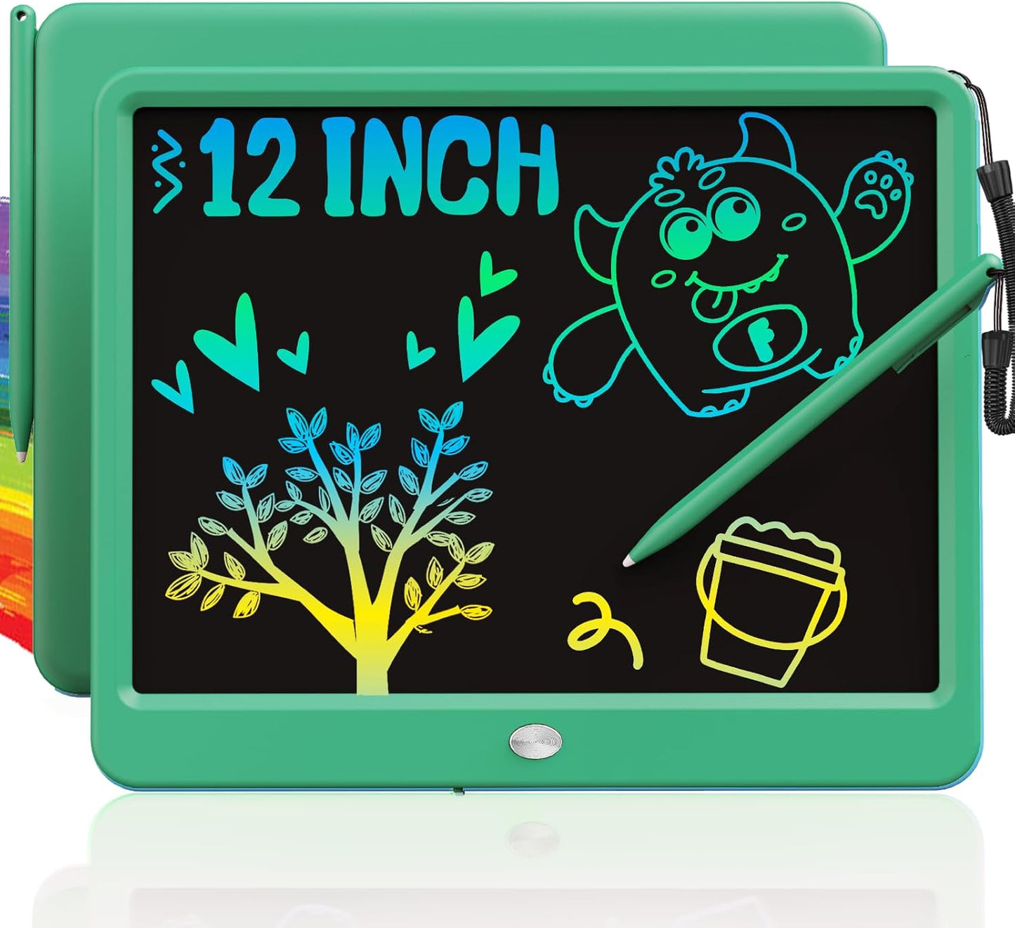 TEKFUN LCD Writing Tablet for Kids, 10-inch Coloring Drawing Pad, Mess Free Doodle Board, Airplane Travel Toys for Boys and Toddlers, Road Trip Essentials, Gifts for 3 4 5 6 7 8 Year Old Girls(Blue)