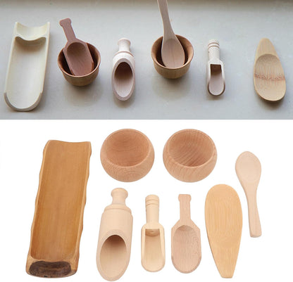 Dan&Dre Sensory Bin Tools Toy, Wooden Bowls Scoop Toys for Fine Motor Learning and Sensory Play, with Smooth Edges for Toddlers