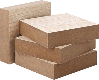 10 Pack Unfinished MDF Wood Rectangle Blocks, 3 x 10 Inch Wooden Blocks for Crafts, DIY Projects, and Custom Decor