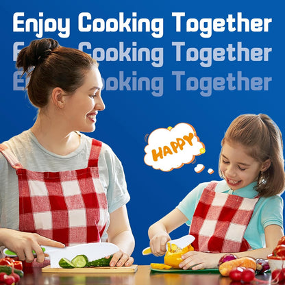 13 Pieces Montessori Kitchen Toys for Toddlers-Kids Cooking Sets Real-Toddler Toys Set for Real Cooking with Plastic Children Safe Knives Crinkle Cutter Kids Cutting Board