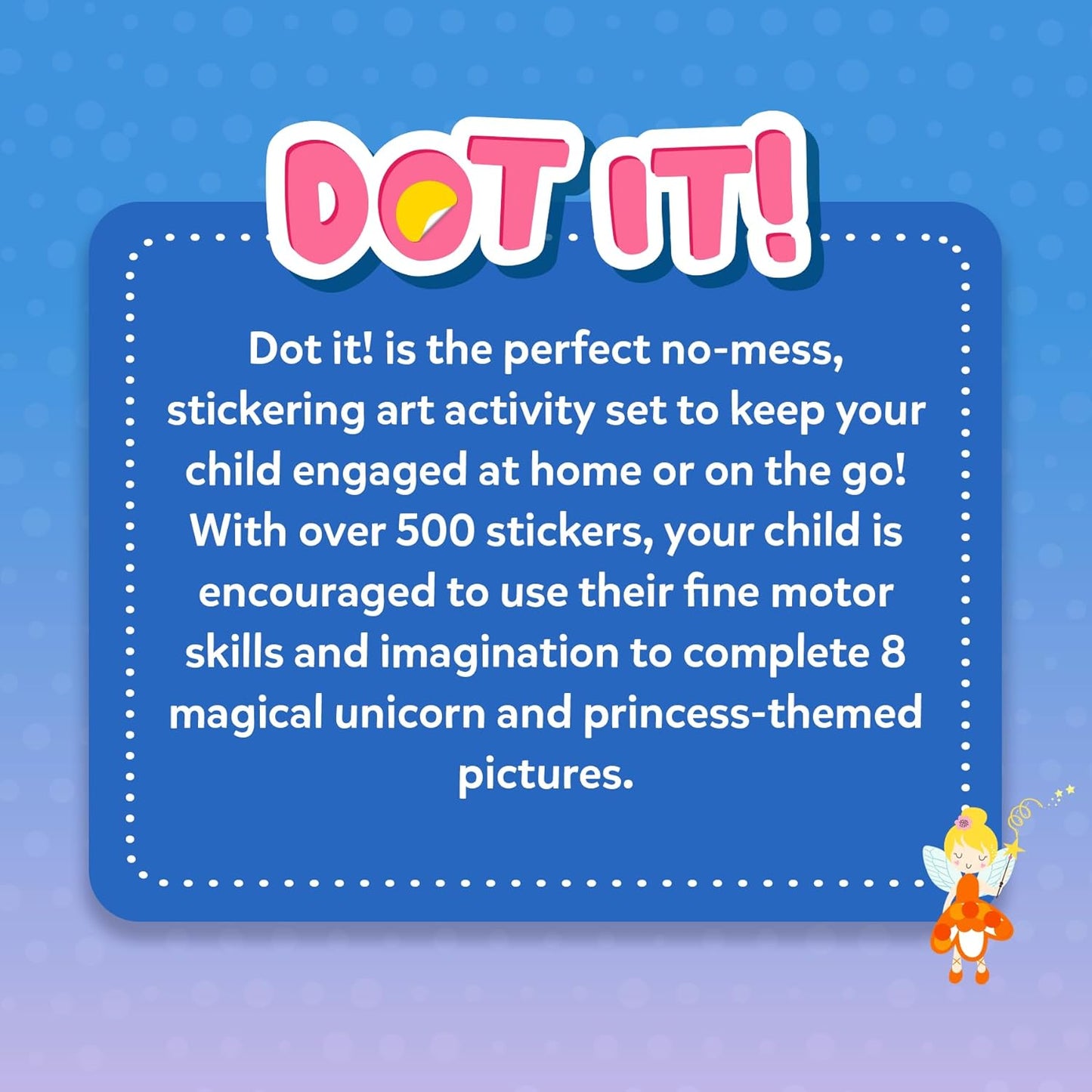 Skillmatics Dot It Sticker Art - Disney Princess, Mess-Free Fun for Kids, 500+ Stickers, Craft Kits, DIY Scrapbooking Activity, Gifts for Girls & Boys Ages 3, 4, 5, 6, 7