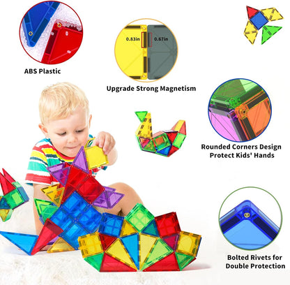 MAGBLOCK 85Pcs Marble Run Magnetic Tiles Toy Building Blocks STEM Educational Child Brain Development Kit Magnet Construction Toys for Boys Girls Kids Age 5 6 7+ Years Old