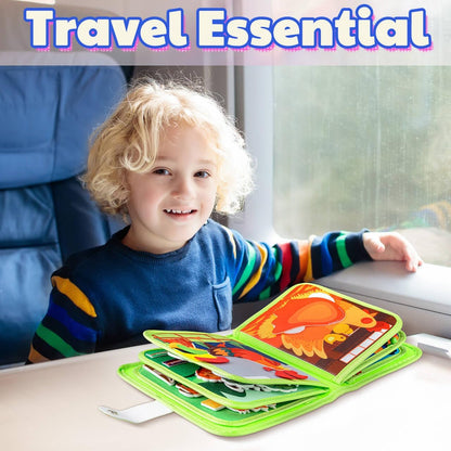 Busy Book for Toddlers 1-3 Montessori Busy Board for 1 Year Old Boy Girl Gift Farm Animal Sensory Toys Educational Learning Quiet Airplane Travel Activity Books First Birthday Gifts