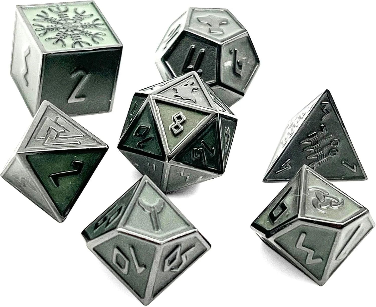 Norse Foundry Set of 7 Banshee Wail Norse Series Full Metal Polyhedral Dice RPG Math Games DND Pathfinder