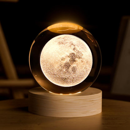 3D Solar System Crystal Ball, 2.4in Universe Gifts Decorative Quartz Glass Ball, Space Laser Engraved Model Astronomy Decor, Physics Display Sculpture Home Decor Crafts for Friends Mom Women Boys