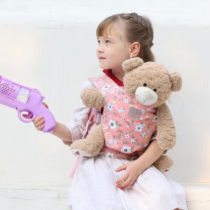 GAGAKU Doll Carrier for Kids, Toy Baby Doll Carrier, Reborn Dolls Carrier Toy Baby Sling with Adjustable Straps, Baby Doll Accessories - Green - Camellia