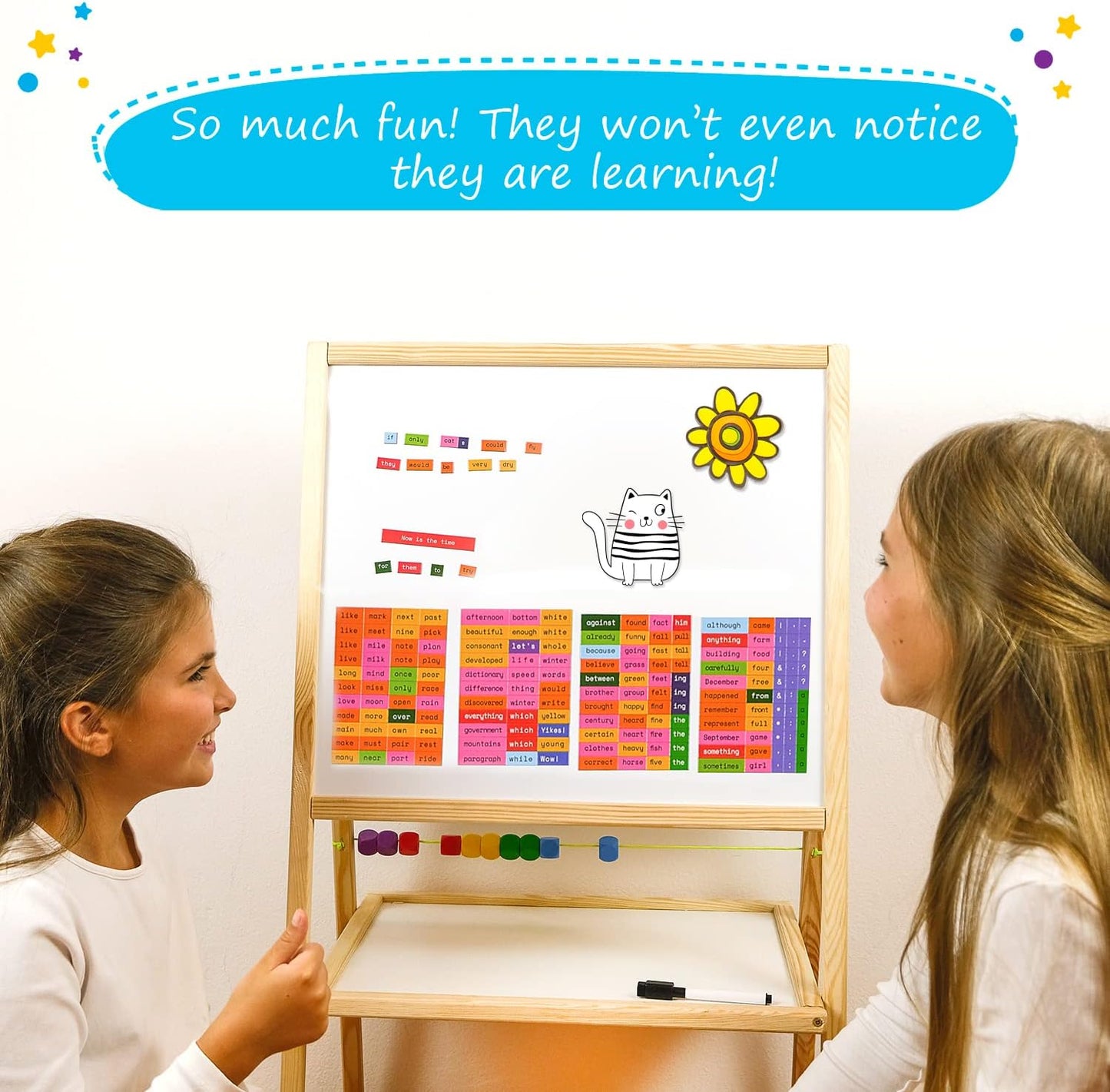 1047 PCS Poetry Magnets for Kids - Magnetic Sight Words, Refrigerator Fridge Magnets for Kids, Word Magnet for Fridge, Sentence Building, Sentence Magnet to Write Poems, Stories - Simply Magic