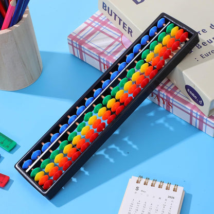 Kisangel Arithmetic Abacus 17 Rods Rainbow Plastic Counting Toy for Kids Math Learning and Brain Development Educational Tool for Toddlers and Students