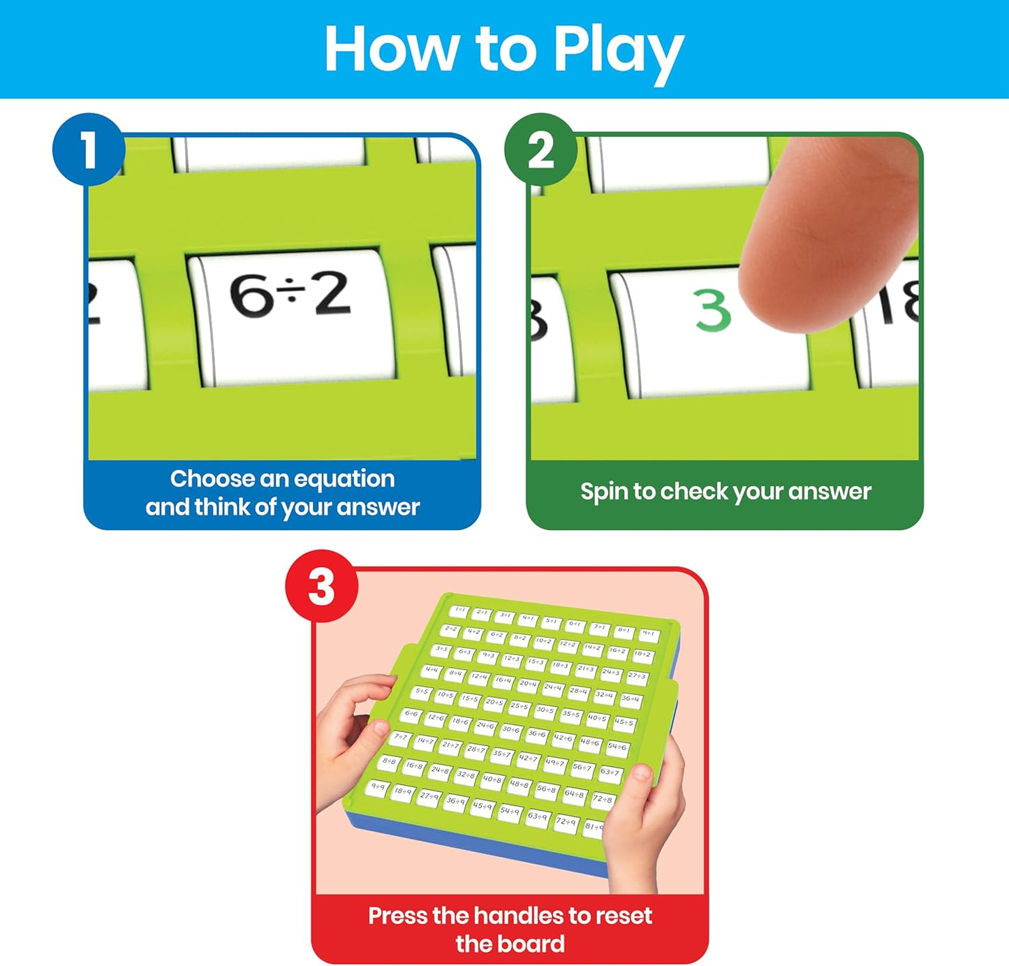 hand2mind Division Practice Board, Math Facts Games, Elementary Math Manipulatives, Educational Toys, Kids Learning Toys, Number Centers for Classroom, Division Chart Learning Activities