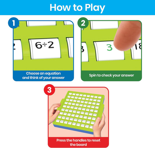 hand2mind Division Practice Board, Math Facts Games, Elementary Math Manipulatives, Educational Toys, Kids Learning Toys, Number Centers for Classroom, Division Chart Learning Activities