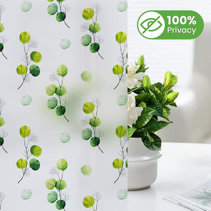 Leaf Pattern Window Tint with Installation Tools, Blackout Window Cover, Sun Blocking Window Tint for Home (Full Blackout Opaque, 17.7'' x 78.7'')