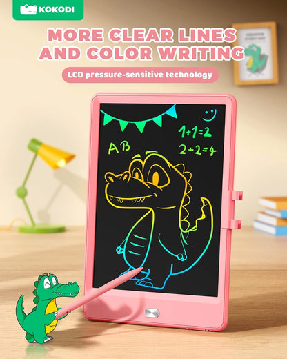 KOKODI LCD Writing Tablet 8.5-Inch Colorful Doodle Board, Electronic Drawing Tablet Drawing Pad for Kids, Educational and Learning Kids Toys Gifts for 3 4 5 6 7 8 Year Old Boys and Girls(Blue)
