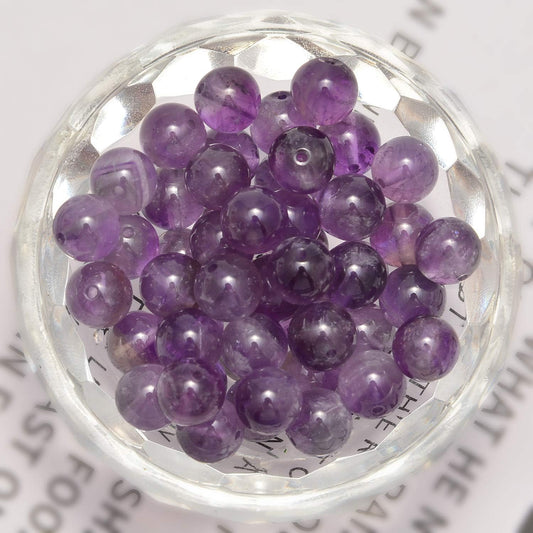 NCB 100pcs Original Natural Stone Beads Gemstone Round Loose Beads 6mm 8mm 10mm (Blue Aventurine, 6mm 100Beads) - Colors B