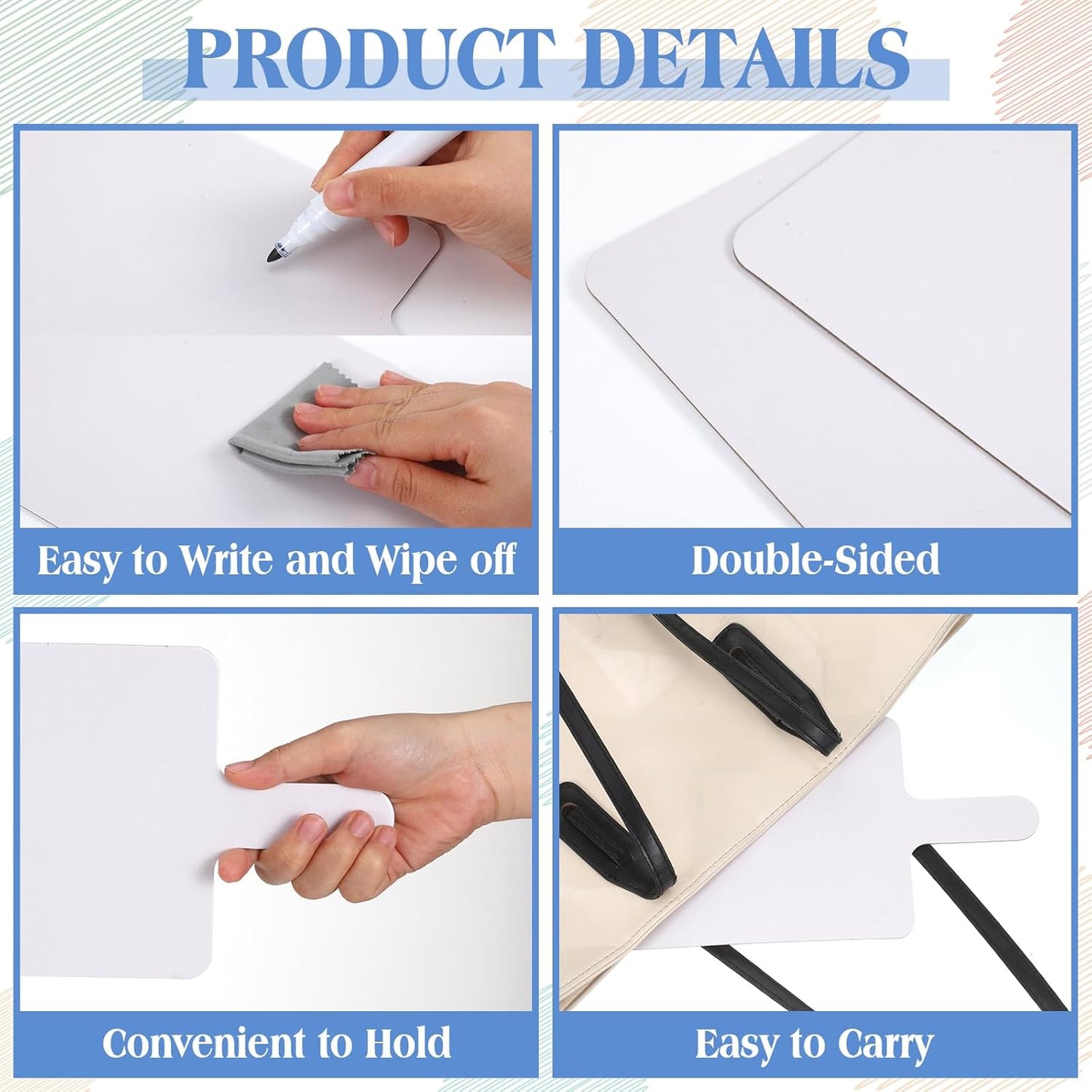 Seajan 100 Pcs Auction Bidding Paddles Bulk Answer Numbers Voting Blank Fans Dry Erase Boards Doubled Sided Handheld for Back to School Supplies(White,Round)