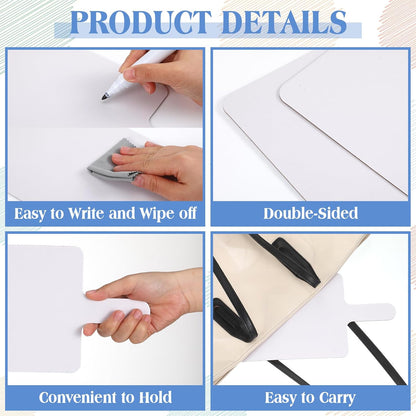 Seajan 100 Pcs Auction Bidding Paddles Bulk Answer Numbers Voting Blank Fans Dry Erase Boards Doubled Sided Handheld for Back to School Supplies(White,Round)