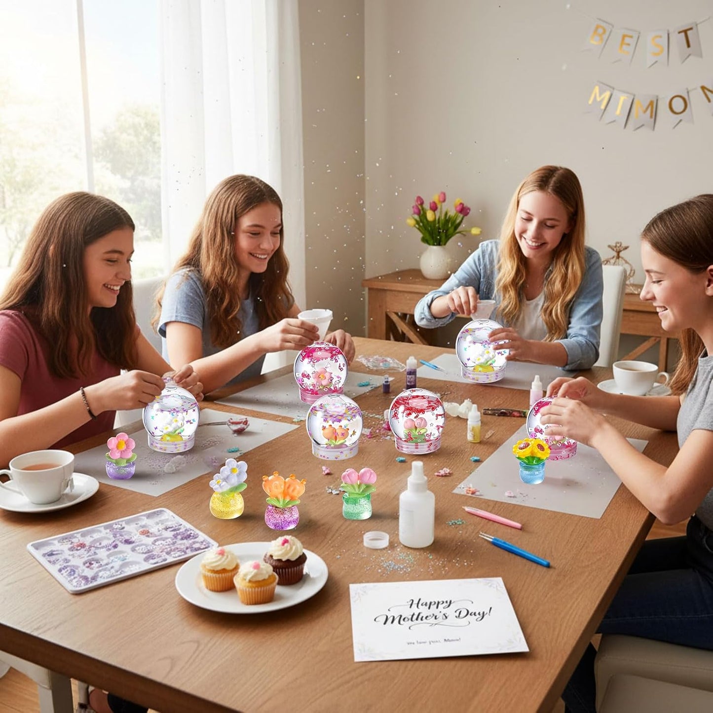 12 Sets DIY Duck Snow Globe Kit for Kids, 12 Globe Bottles, Glow in The Dark Duck Figurines, Glitter Sequins & Mini Hot Glue Gun, Summer Fun Craft Activity Set, Birthday Party Favor Gift