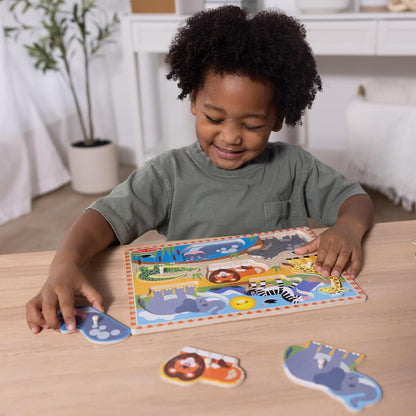 Melissa & Doug Safari Wooden Peg Puzzle (7 pcs)