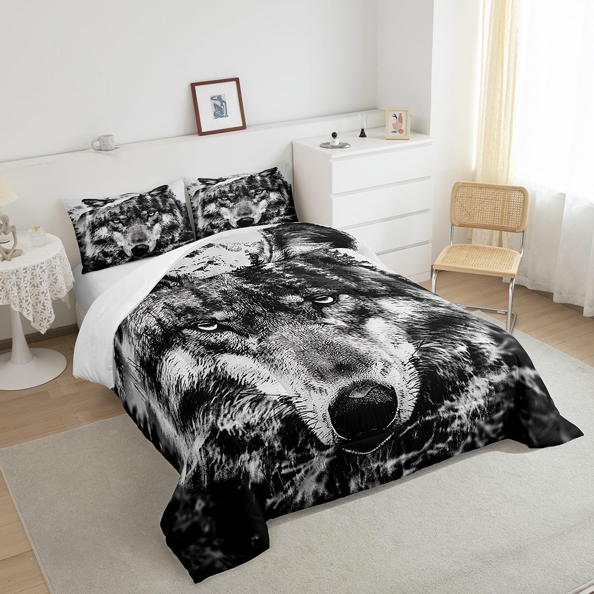 Castle Fairy Drum Kit Comforter Set,Musical Instruments Bedding Set for Kids Girls Women,Adults Rock Music Comforter,Neon Lighting Quilted Duvet Set Bedroom Collection Twin Size 2Pcs