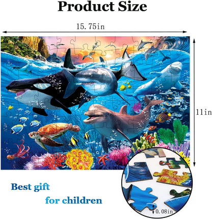 Puzzles for Kids Ages 4-8 Year Old,100 Piece Dinosaur Jigsaw Puzzle for Toddler Children Learning Educational Puzzles Toys for Boys and Girls - Every Piece is Unique