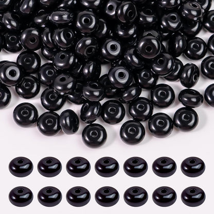 500PCS 8mm Acrylic Lentil Beads, White Abacus Beads Loose Beads for Crafts, Acrylic Spacer Beads for Jewelry Bracelet Necklace Making, Beads for Pens Charms Crafts, Small