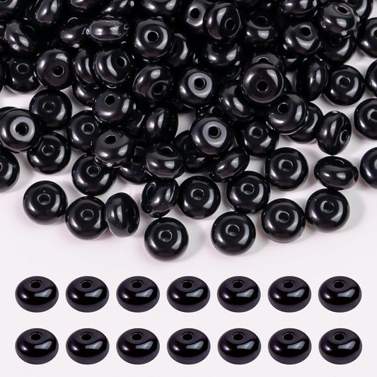500PCS 8mm Acrylic Lentil Beads, White Abacus Beads Loose Beads for Crafts, Acrylic Spacer Beads for Jewelry Bracelet Necklace Making, Beads for Pens Charms Crafts, Small