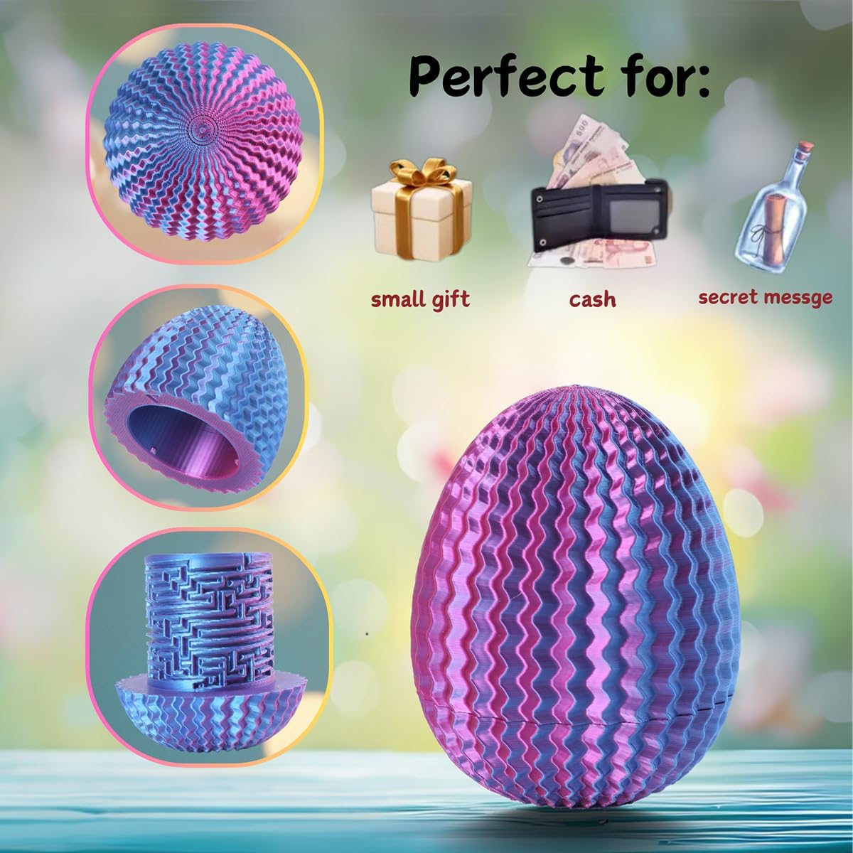 2026 Creative Gift Box: Easter Egg Mystery Puzzle with Hidden Compartment, Reusable Brain Teaser Game for Adults & Kids, Money Gift Ideas for Birthday Christmas Party Celebration