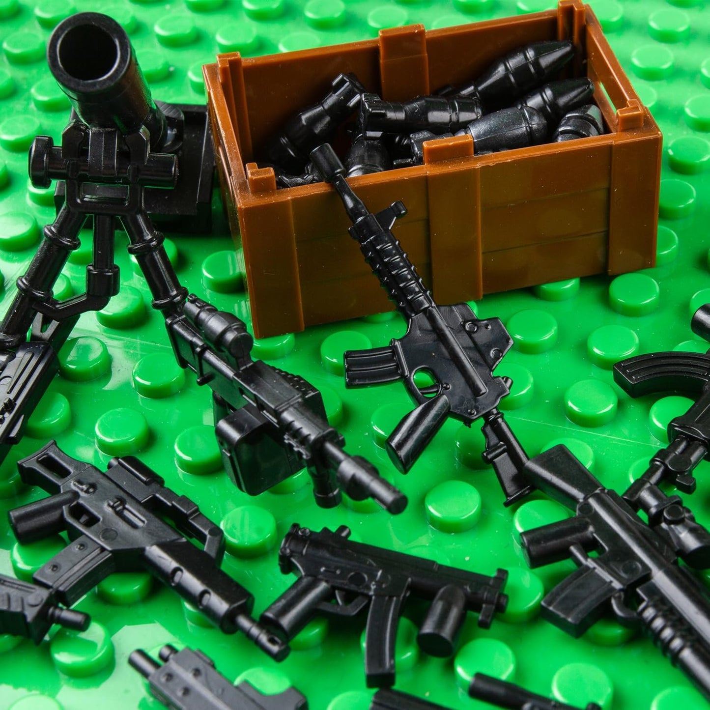 Weapons Pack Military Toy Set Building Blocks Model for Soldier Figures, Army Equipment Gear Kit Pieces and Parts Accessories Compatible with Major Brand