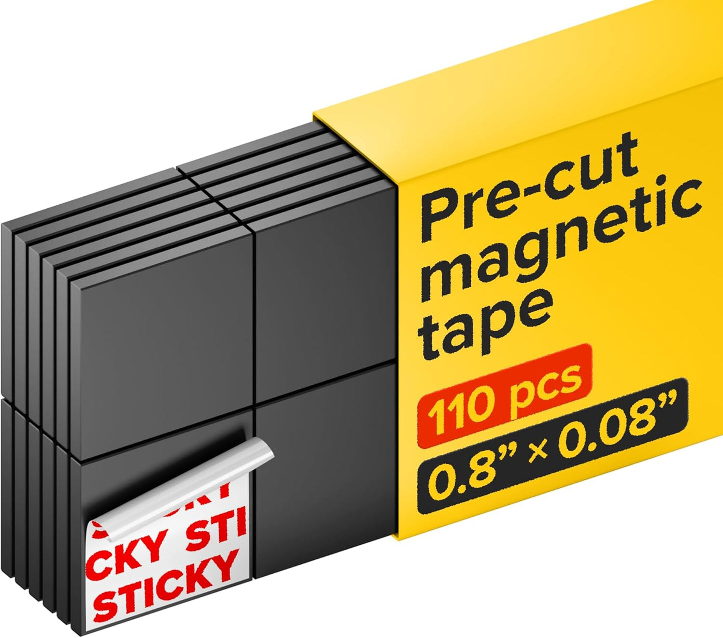 Hyper-Sticky Magnets with Adhesive Backing (300 pcs) - Strong Magnetic Squares for Whiteboard, Fridge, Crafts - Easy to Cut Stickers for Planning and Organization - Science Education Magnets