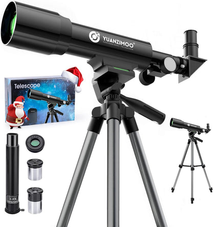 Telescope for Kids 50mm Aperture 360mm AZ Astronomical Portable Telescope for Adults Beginners with Upgraded Tripod White