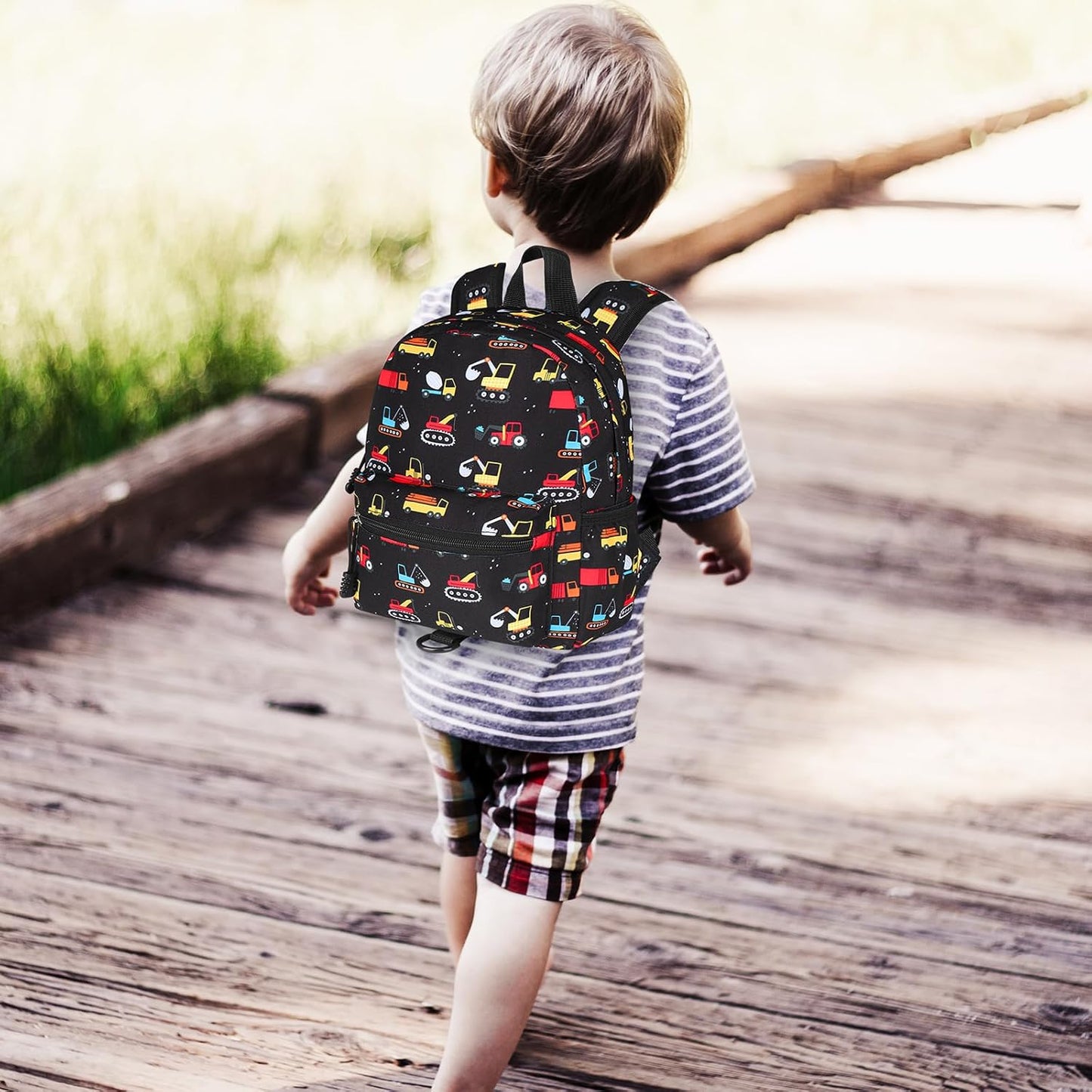 Accmor Toddler Backpack Leash, Mini Child Backpack with Anti Lost Wrist Link, Cute Kids Backpack Leash Walking Harness for Outdoor Travel, Small Excavator Backpack Tether for Baby Boys Girls Ages 1-3